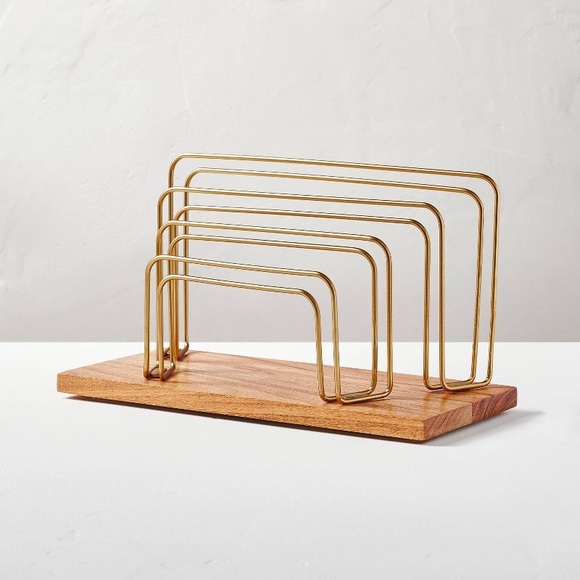 Wood & Steel Letter Sorter Brown/Brass - Hearth & Hand™ with Magnolia - Picture 1 of 4